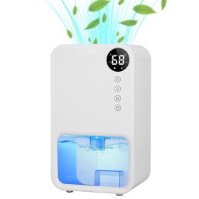 1Pc 37OZ Dehumidifier Indoor Portable Small Dehumidifier With Sleep Mode 24H Timer 7Color Lighting  Touch Control For Home Bathroom Basement Clos (Option: White)